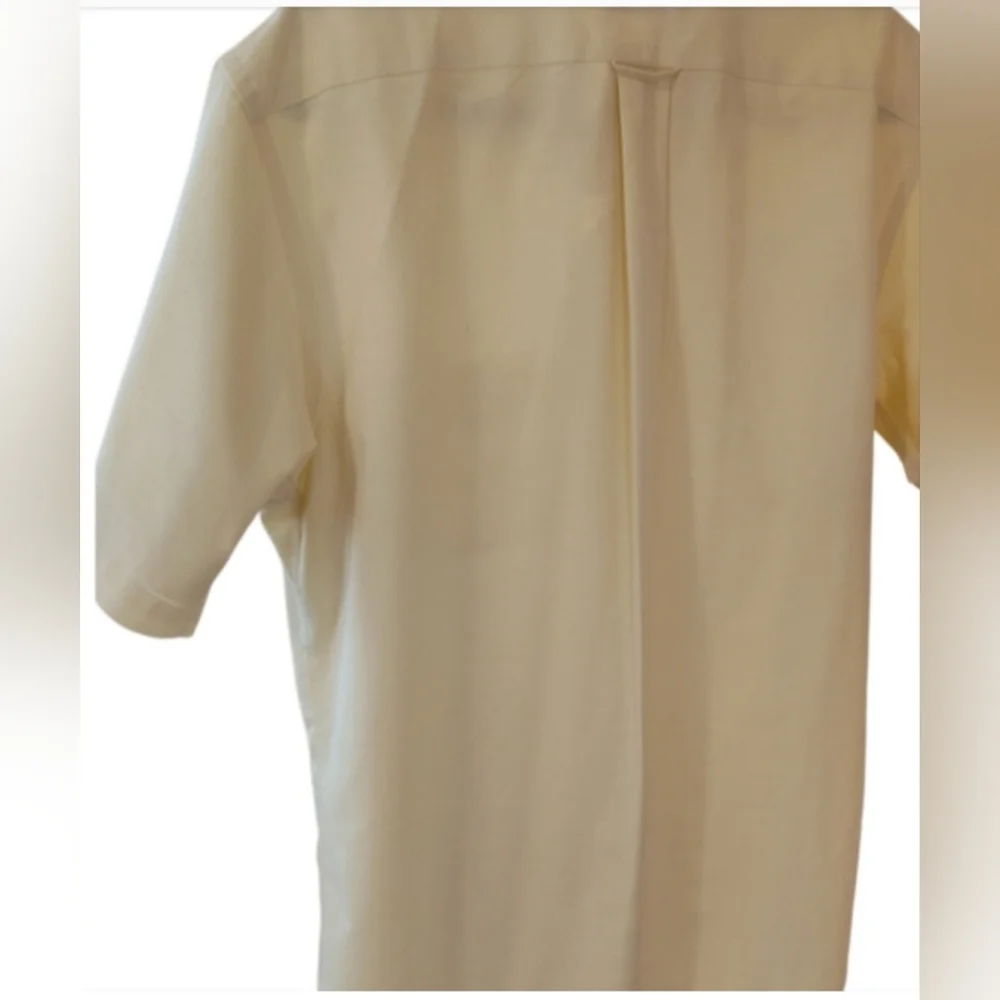Stafford Classic Fit Soft Yellow Men's Button Down Shirt Short Sleeve 16.6 Neck - Picture 2 of 5